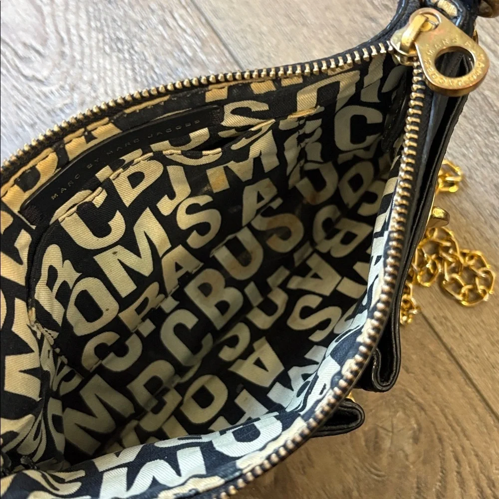 00’s Marc by Marc Jacobs Totally Turnlock Percy Crossbody Black Leather Mini Bag
